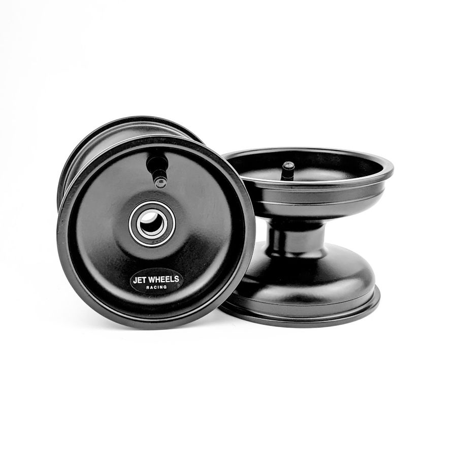 Black powder coated Jet Wheels racing rims